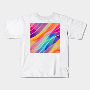 seamless Geometric pattern of curved lines Kids T-Shirt